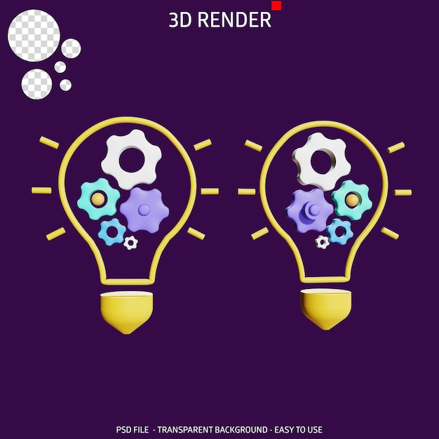 3d render pictogram versnelling idee 12