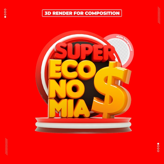 3d Render Pieczęć Supermarket Brazylia Dzień Super Gospodarki