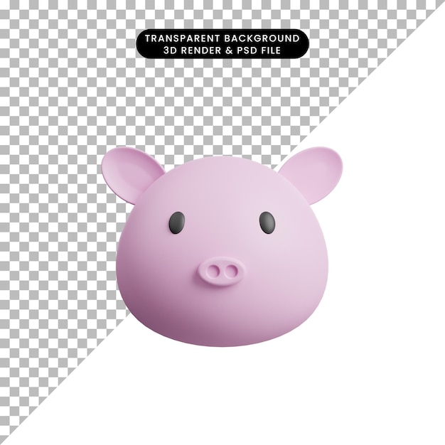 3d render pig avatar