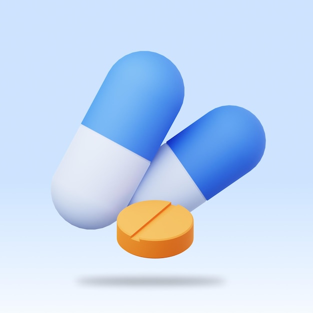 PSD 3d render pills icons