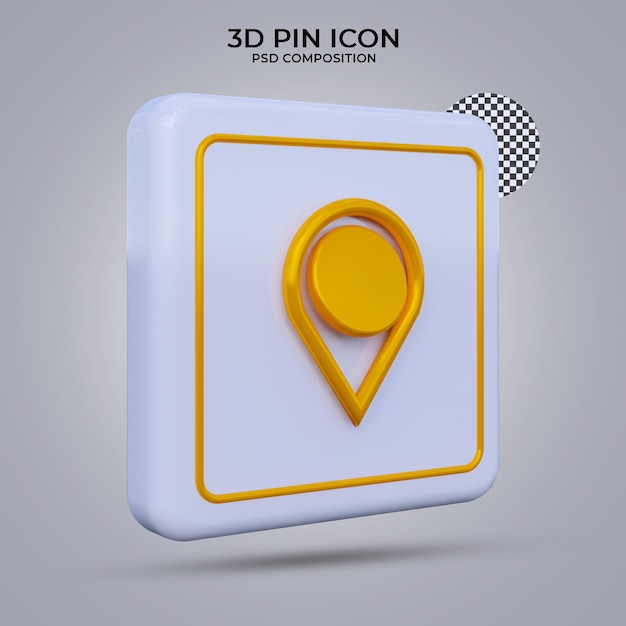 3d render icona pin isolata