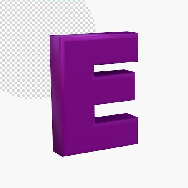 3d render pink alphabet letter E