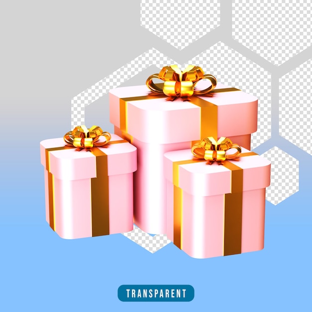 Confezione regalo rosa con rendering 3D