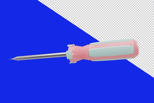 3D Render of Pink Screwdriver