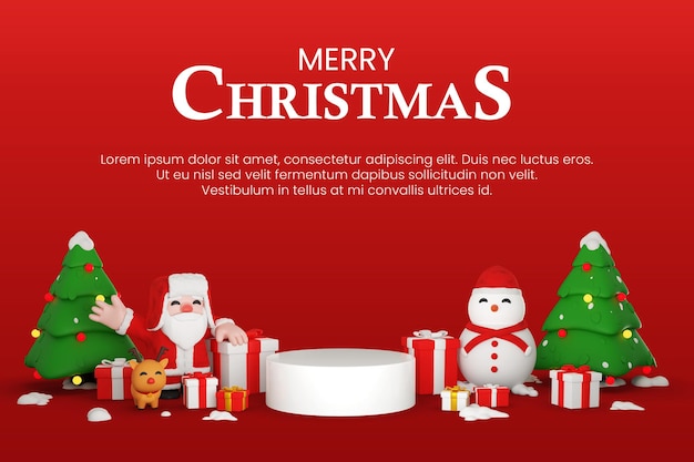 3d render podium kerst