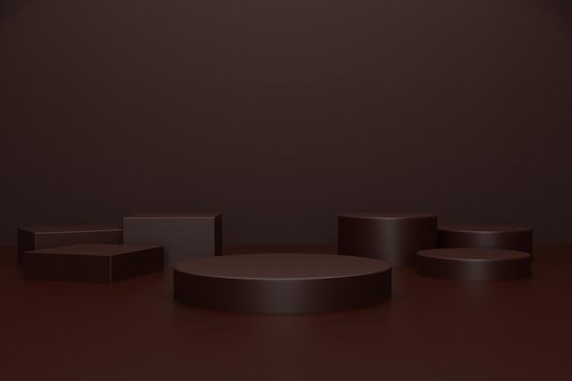 3d render podium stage for product advertisement