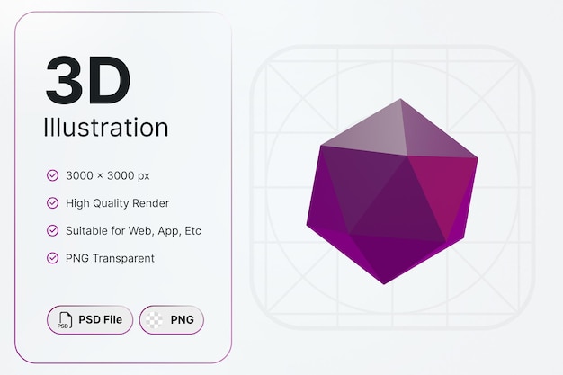 PSD 3d render polygon geometry concept современный дизайн иконок иллюстрации
