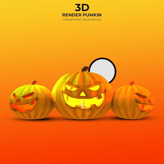 3d render pompoen halloween element