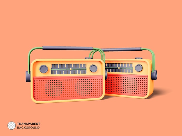 Icona della radio portatile rendering 3d