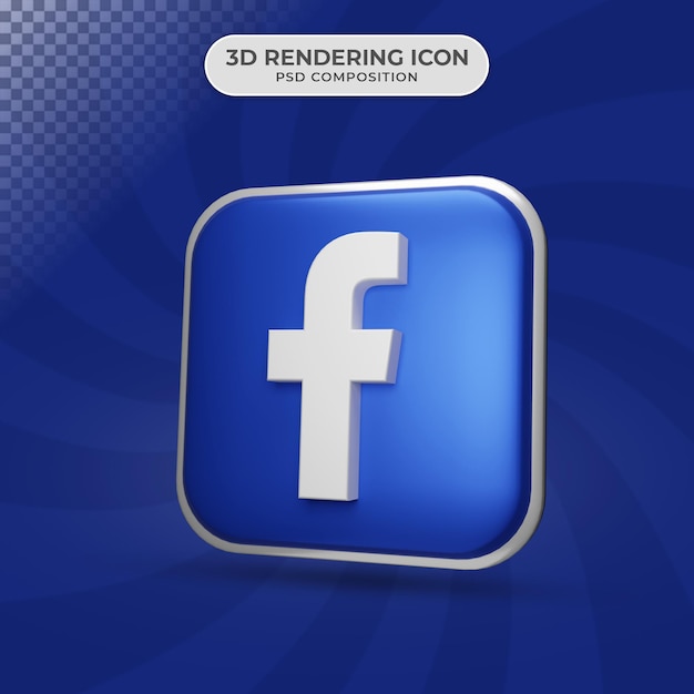 3d Render Projektowania Ikon Na Facebooku