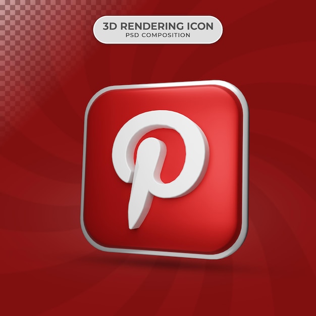 3d Render Projektu Ikony Pinterest