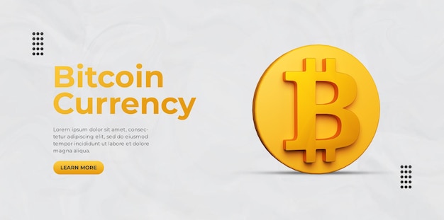3d render promocja biznesu bitcoin dla szablonu postu w mediach społecznościowych