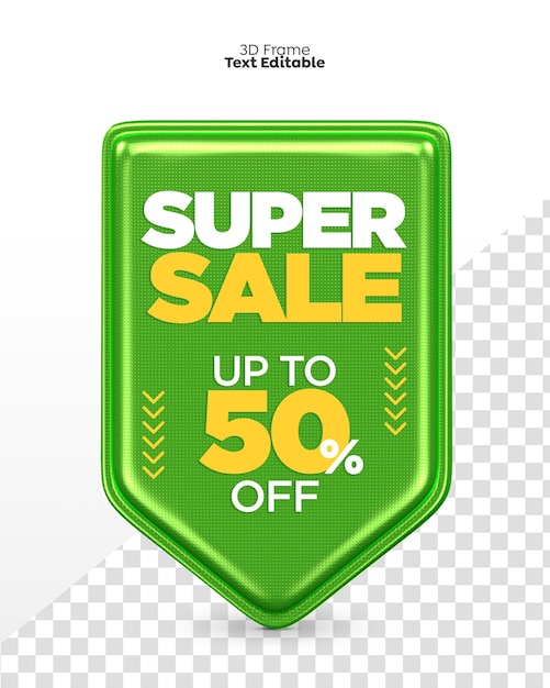 3D Render Promotie Frame Super Sale Tot 50 procent korting