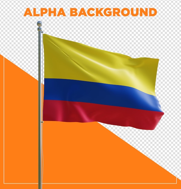 PSD 3d render psd columbia realistische vlag met paal