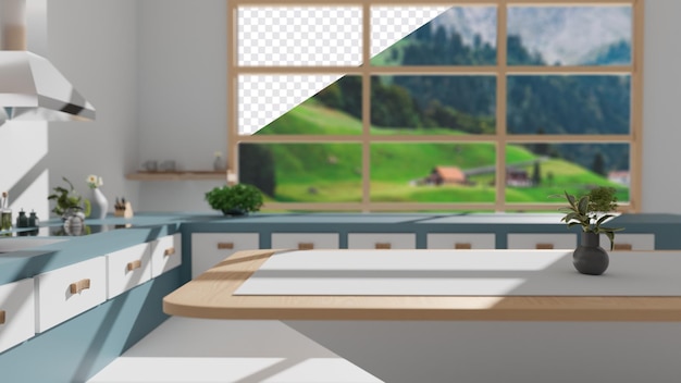 3d render psd moderne keukentafel