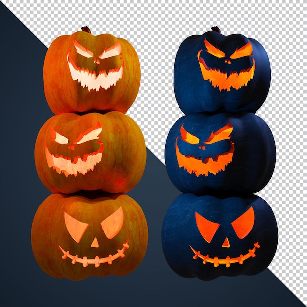 3D Render Pumpkins Halloween Element na plakat eventowy i flye