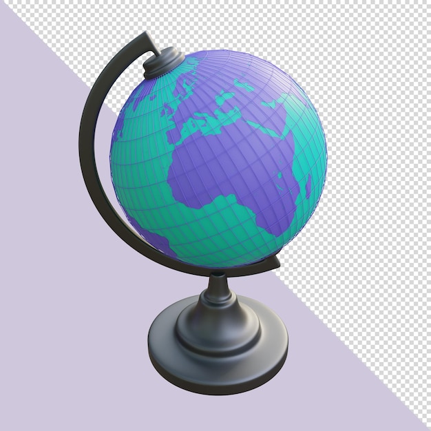 3d render purple globe africe europe