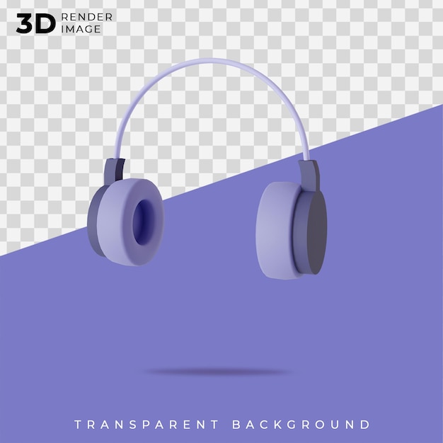 3d render of purple headset illustration