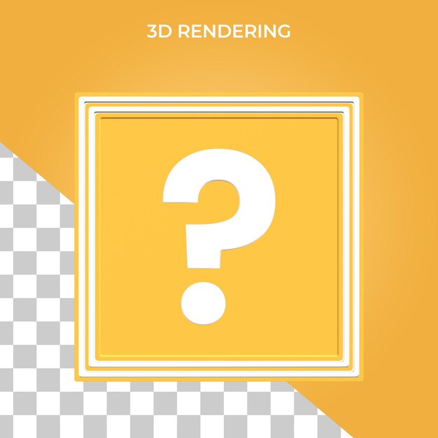 PSD icona del punto interrogativo rendering 3d psd premium