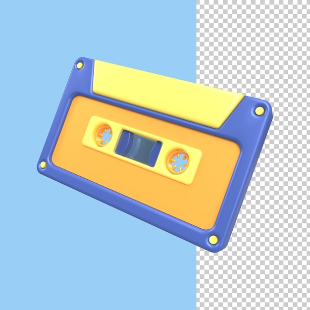 PSD 3d render radio cassette