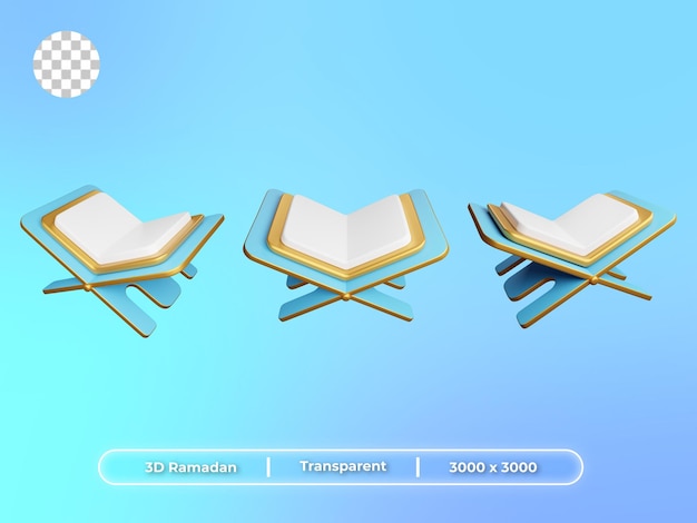 3d render ramadan en eid mubarak illustratie islamitisch boek