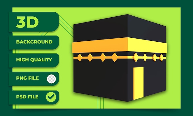 3d render ramadan icon kaaba islamic pray