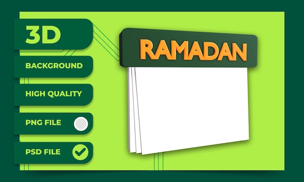 PSD 3d render ramadan kalenderpictogram