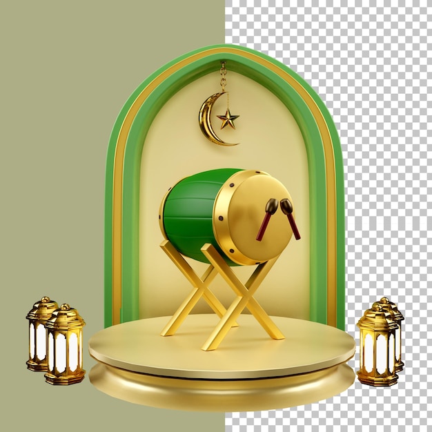 3d render Ramadan kareem dla kompozycji Premium Psd