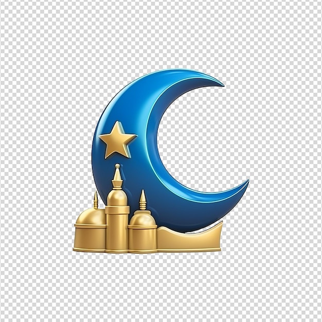 PSD 3d render ramadan moon isolated on transparent background png