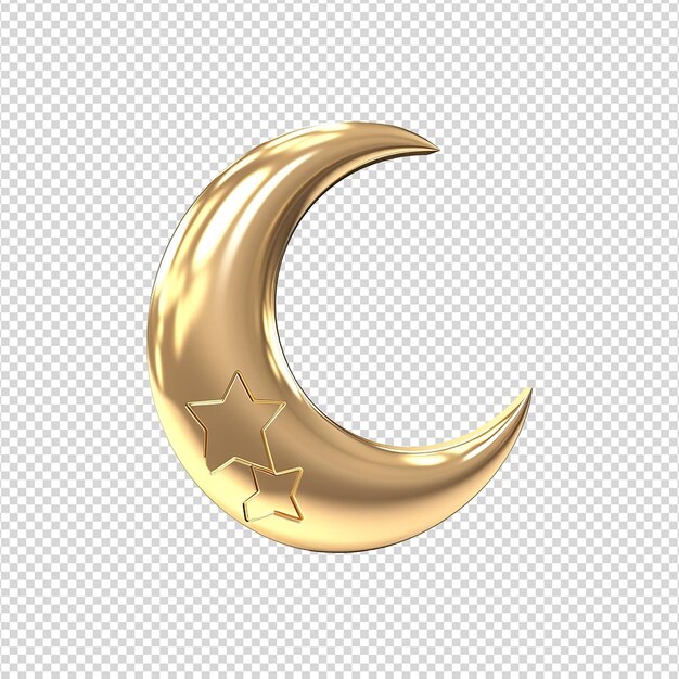 PSD 3d render ramadan moon isolated on transparent background png