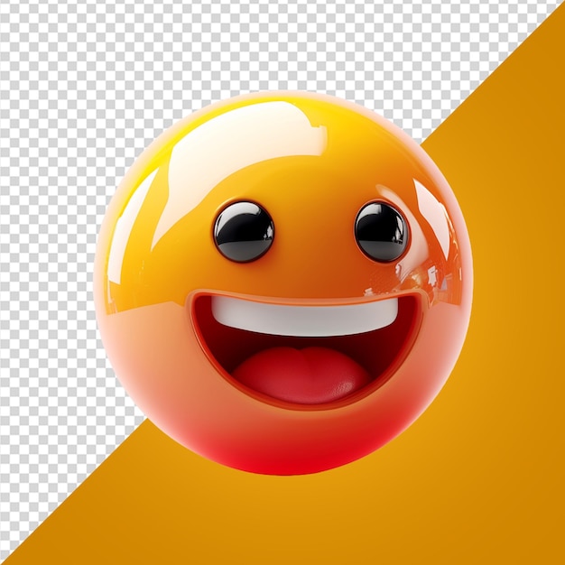 3d render reaction emoji on transparent background
