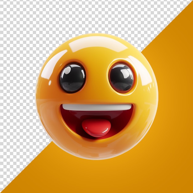 3d render reaction emoji on transparent background