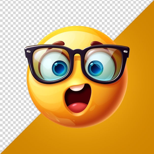 3d render reaction emoji on transparent background