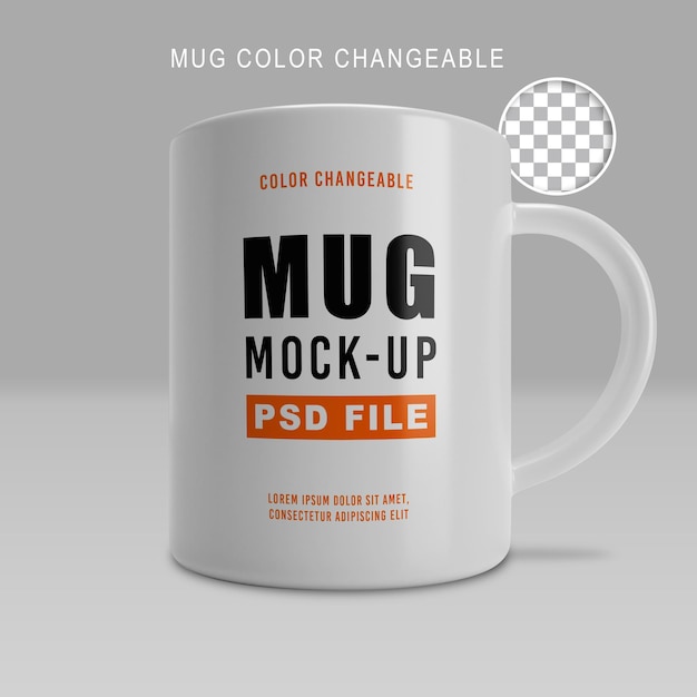 Mockup di tazza in ceramica realistico con rendering 3d