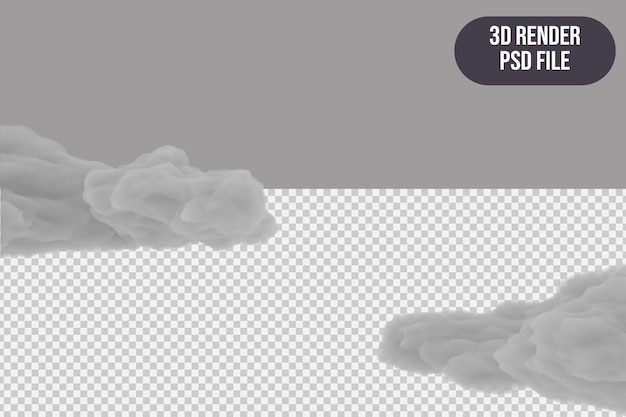 PSD 3d render realistic clouds