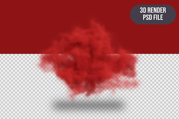 PSD 3d render realistic red cloud high quality