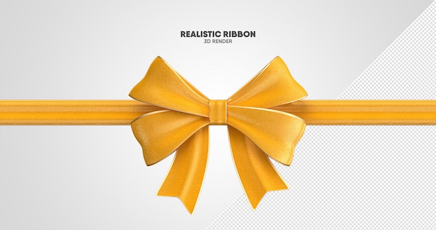 PSD 3d render realistic ribbon isolated for composition