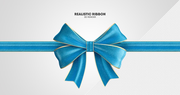 3D Render Realistic Ribbon, изолированный для композиции