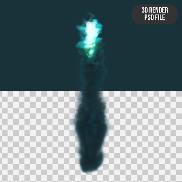 PSD 3d render realistische blauwe explosie