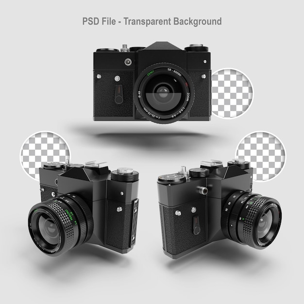 PSD 3d render realistische digitale camera