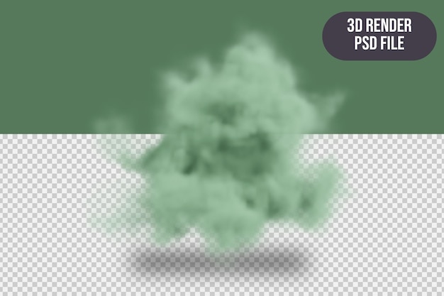 PSD 3d render realistische groene wolk hoge kwaliteit