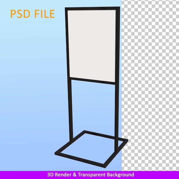 PSD 3d render reclamebord