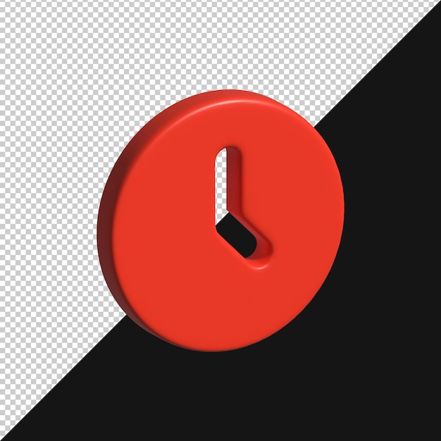 3D Render of a Red Clock Isolated on White Background