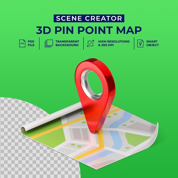 3d render red map pointer icon isolated scene creator