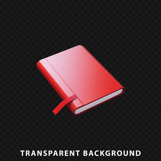 3d Render Red Notebook Izolowany Na Przezroczystym Tle