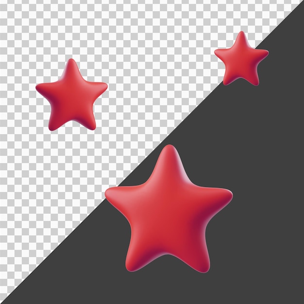 3d Render Red Stars