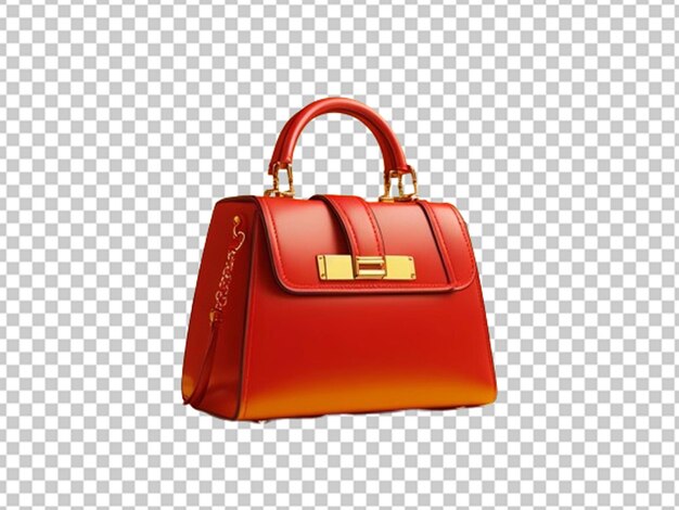 PSD 3d render red and yellow woman hand bag