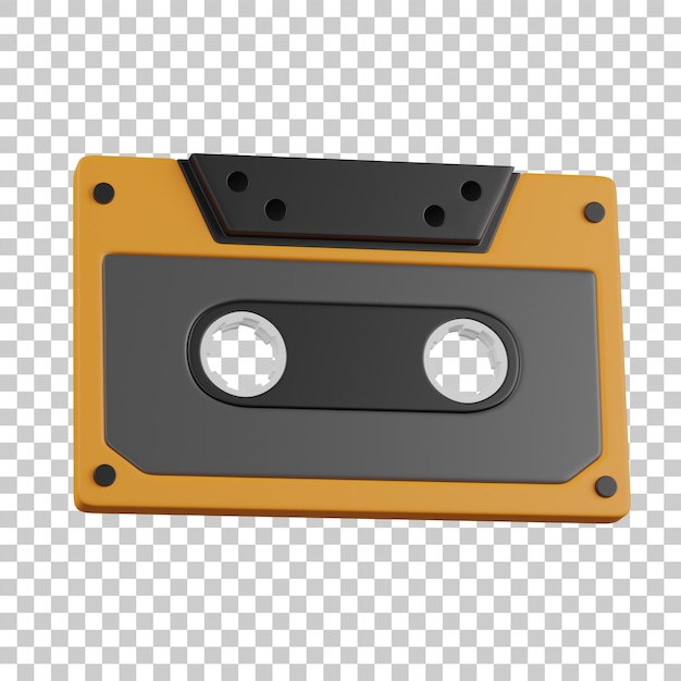 3d render Retro Cassette Tape illustration