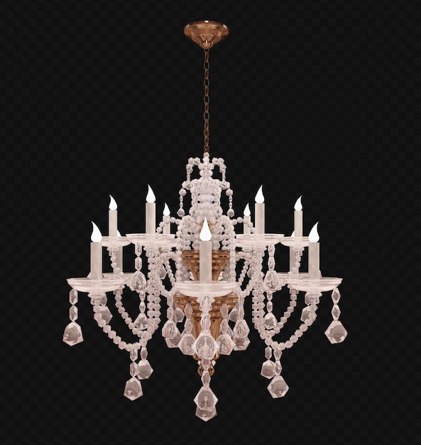 3d render retro chandelier isolated