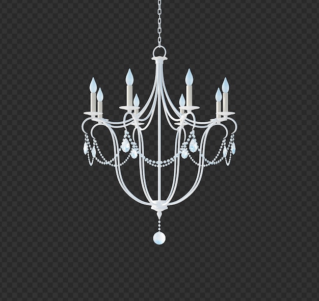 PSD 3d render retro chandelier isolated